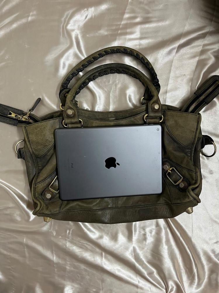 Balenciaga Olive Green Leather Bag