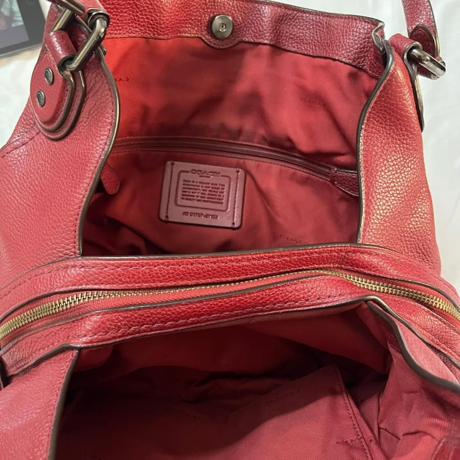 Coach Burgundy Leather Tote Bag