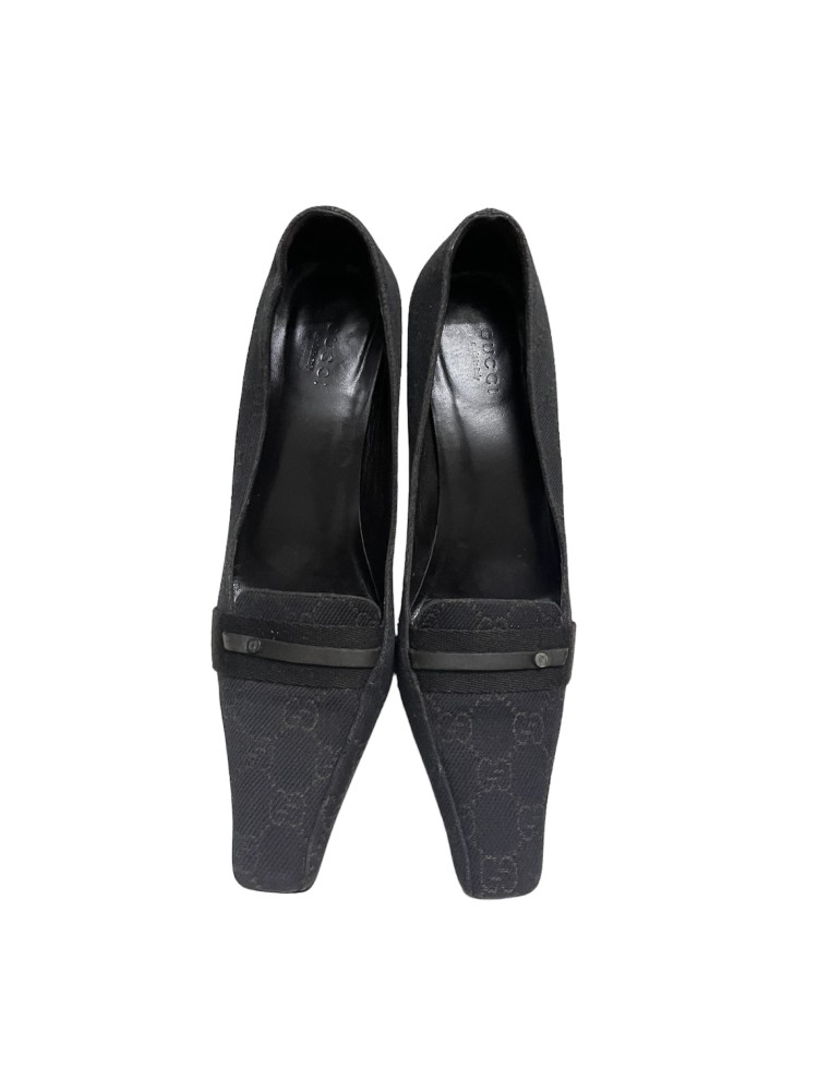 GUCCI Canvas Printed Pumps  Size:38 1/2