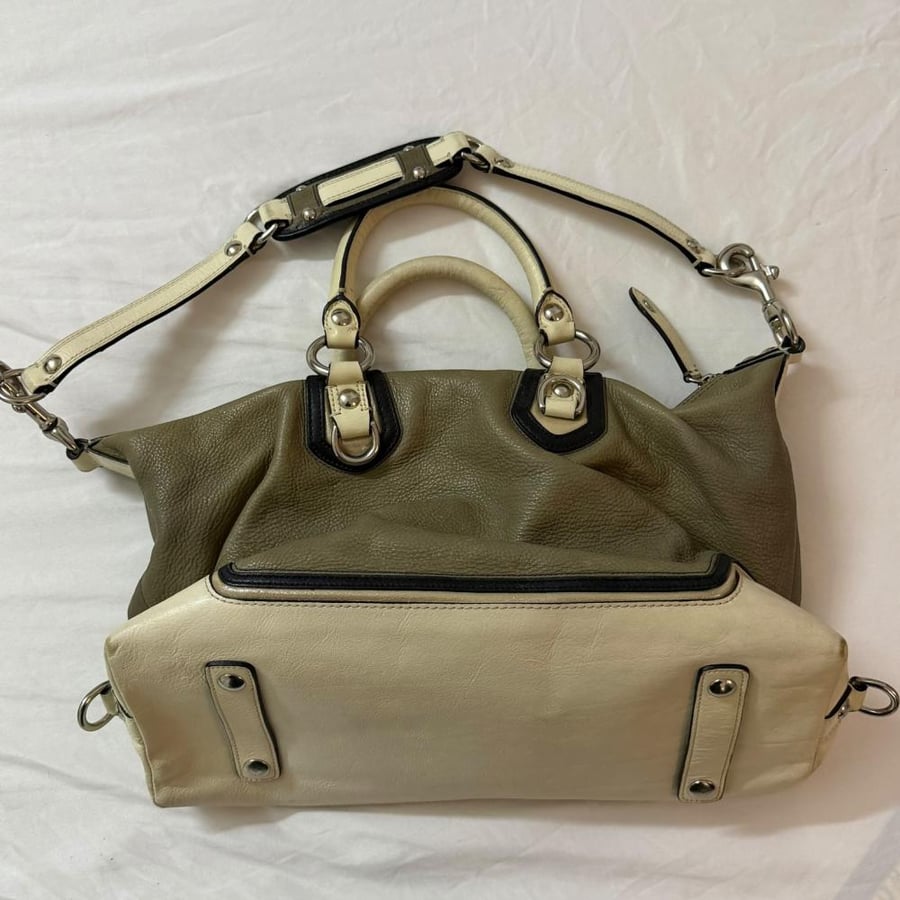 Coach Olive Green Leather Satchel Bag Details
