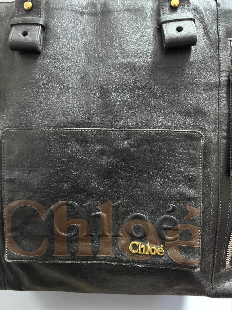 Chloé Black Leather Tote Bag