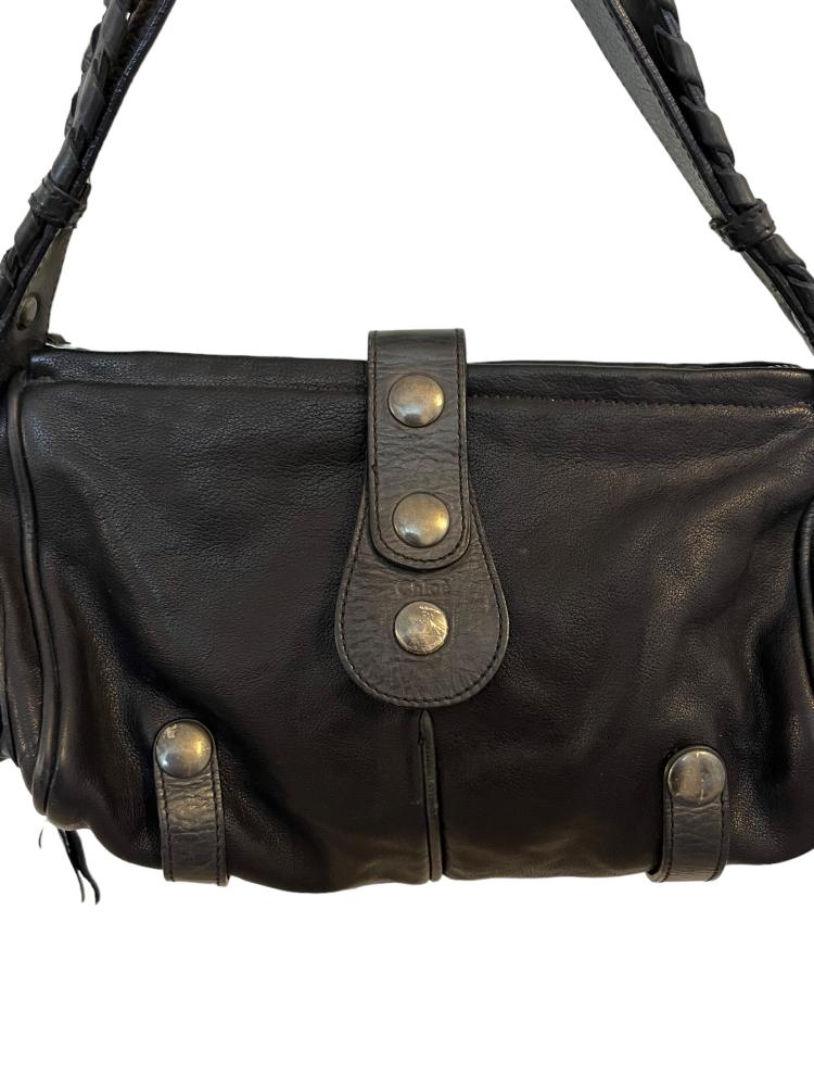 Chloe Silverado Bag Black Leather Double Handles w/ Dust Bag