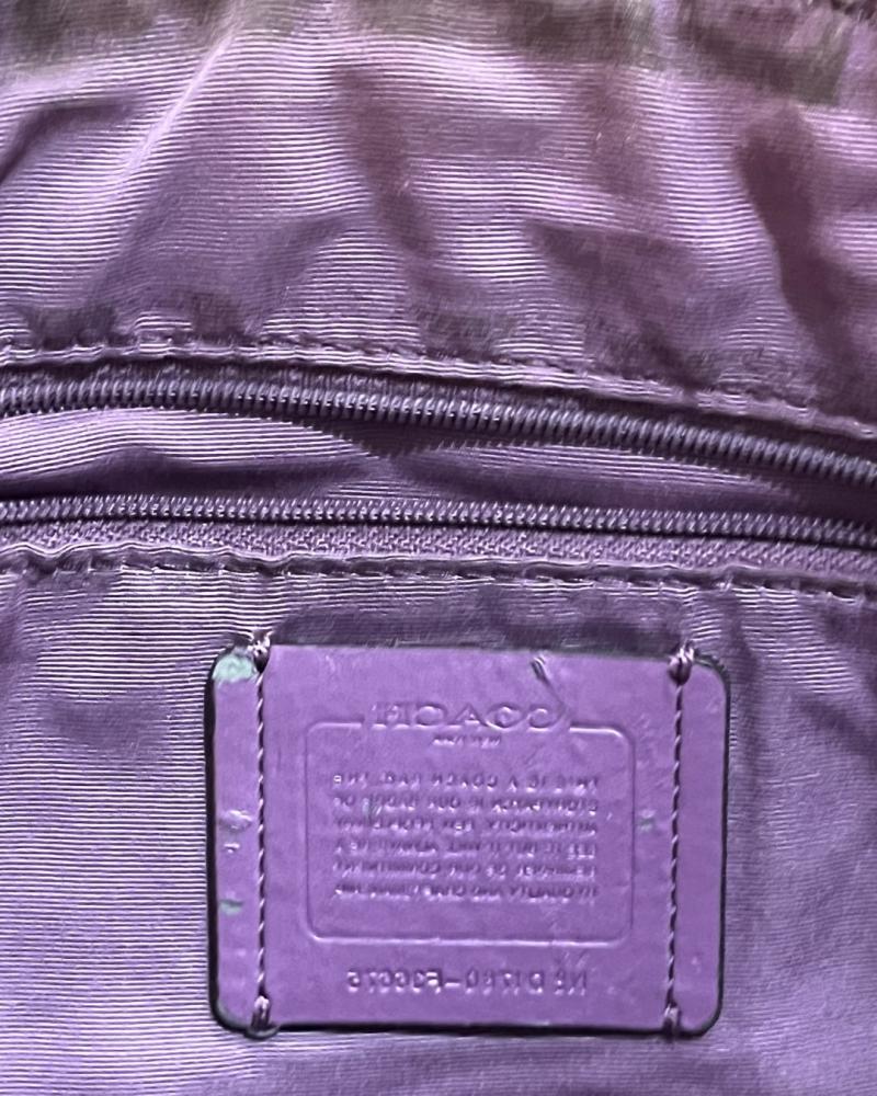 Coach Purple Textured Leather Tote Bag