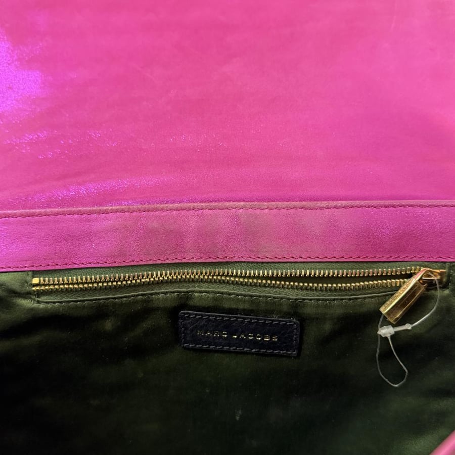 Marc Jacobs Fuchsia Pink Quilted Suede Chain Shoulder Bag