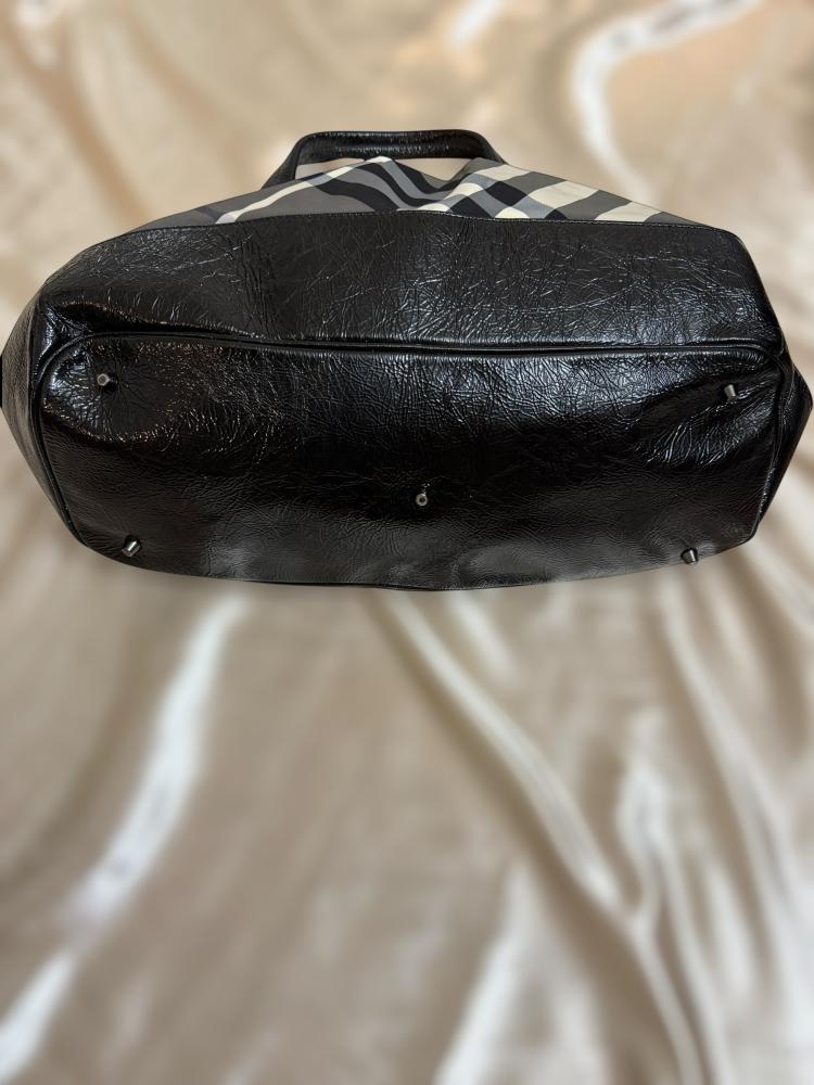 Burberry Black and Beige Checkered Bag