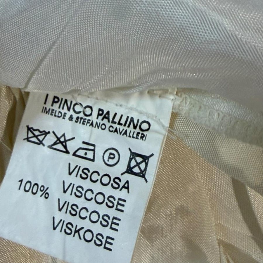 I Pinco Pallino Ivory Pleated Beaded Silk Cami - Size 10