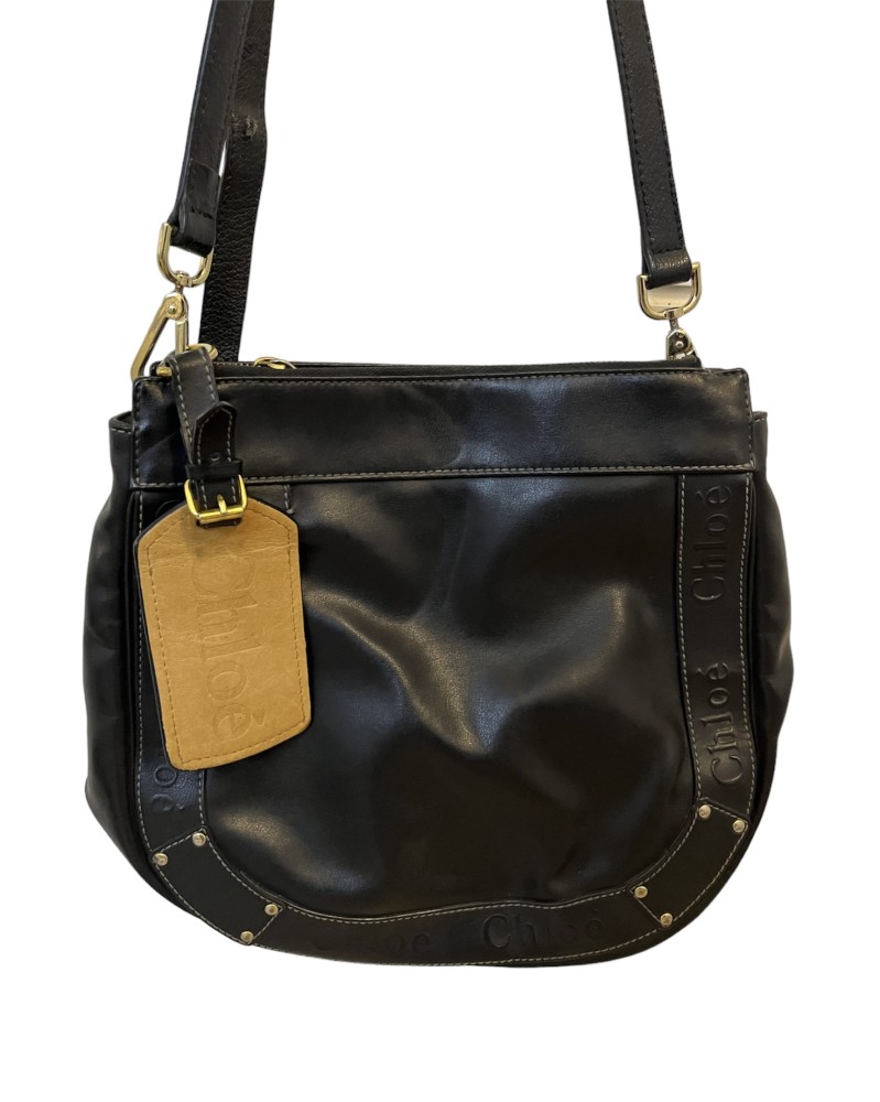 Chloe Black Leather Eden Crossbody Ba