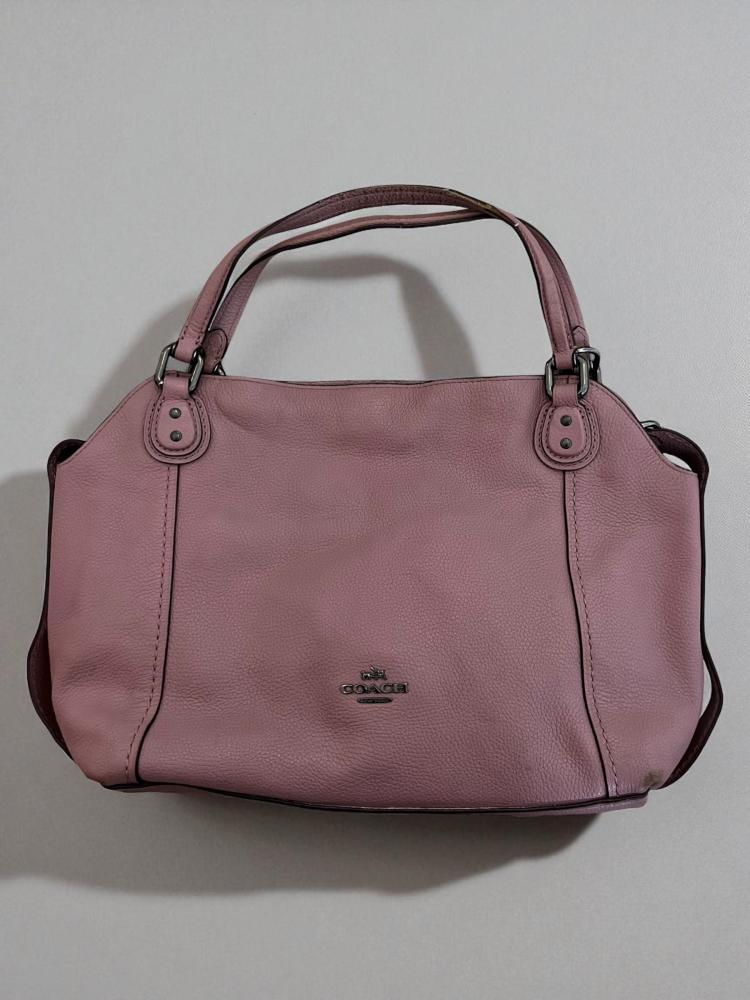 COACH Handbag Edie 28 Tote Bag 57124 Pink Leather Women's Shoulder
