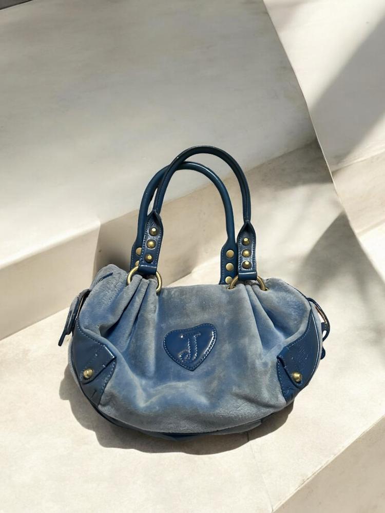 ‏Juicy Couture Blue Blinged Crown Fluffy Bag  “very rare edition “