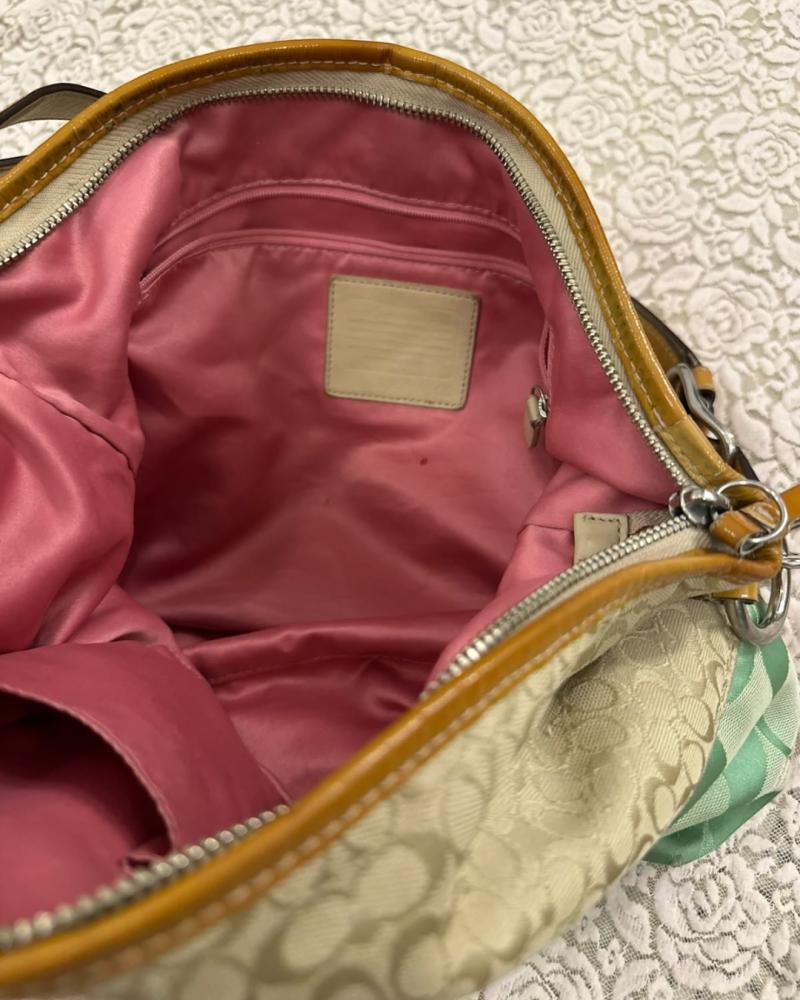 Coach Multicolor Patchwork Monogram Canvas Hobo Bag