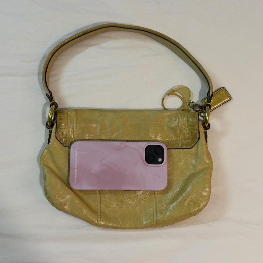 Coach Beige Leather Shoulder Bag