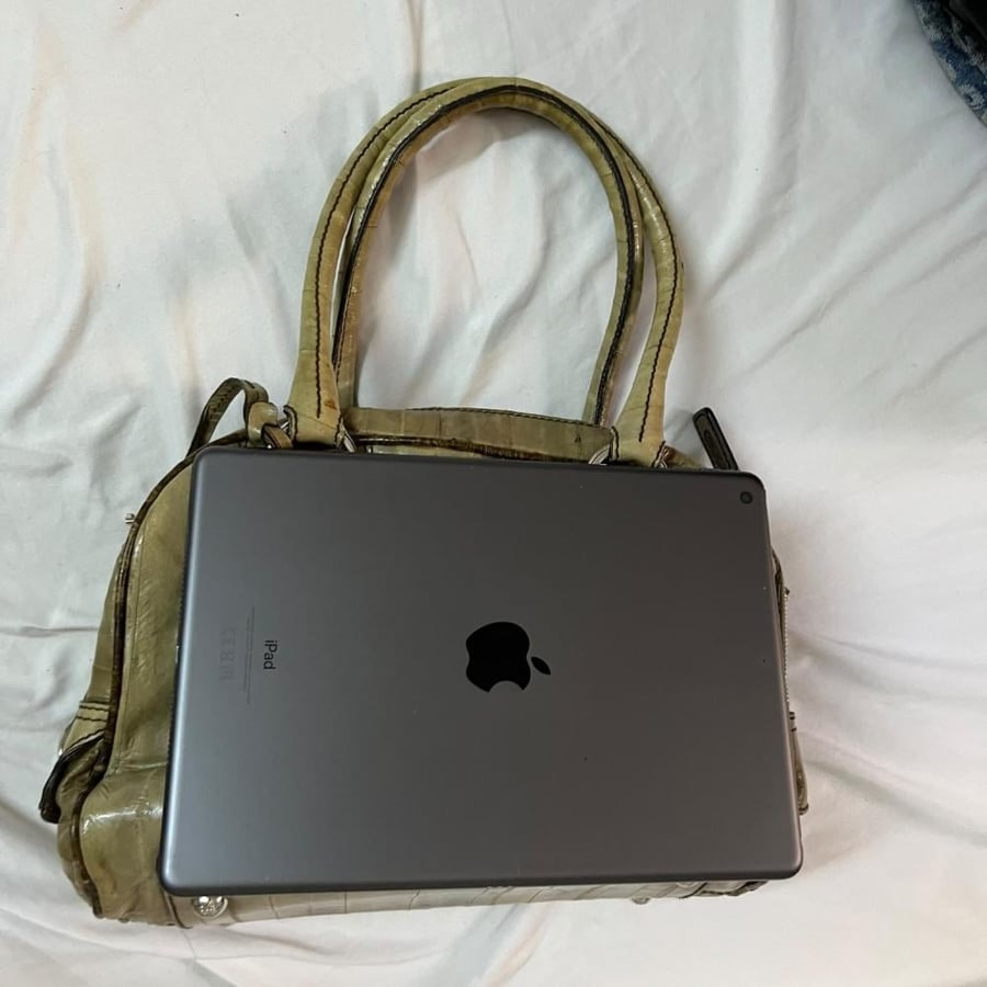 D&G Olive Green Eel Skin Leather Satchel Bag