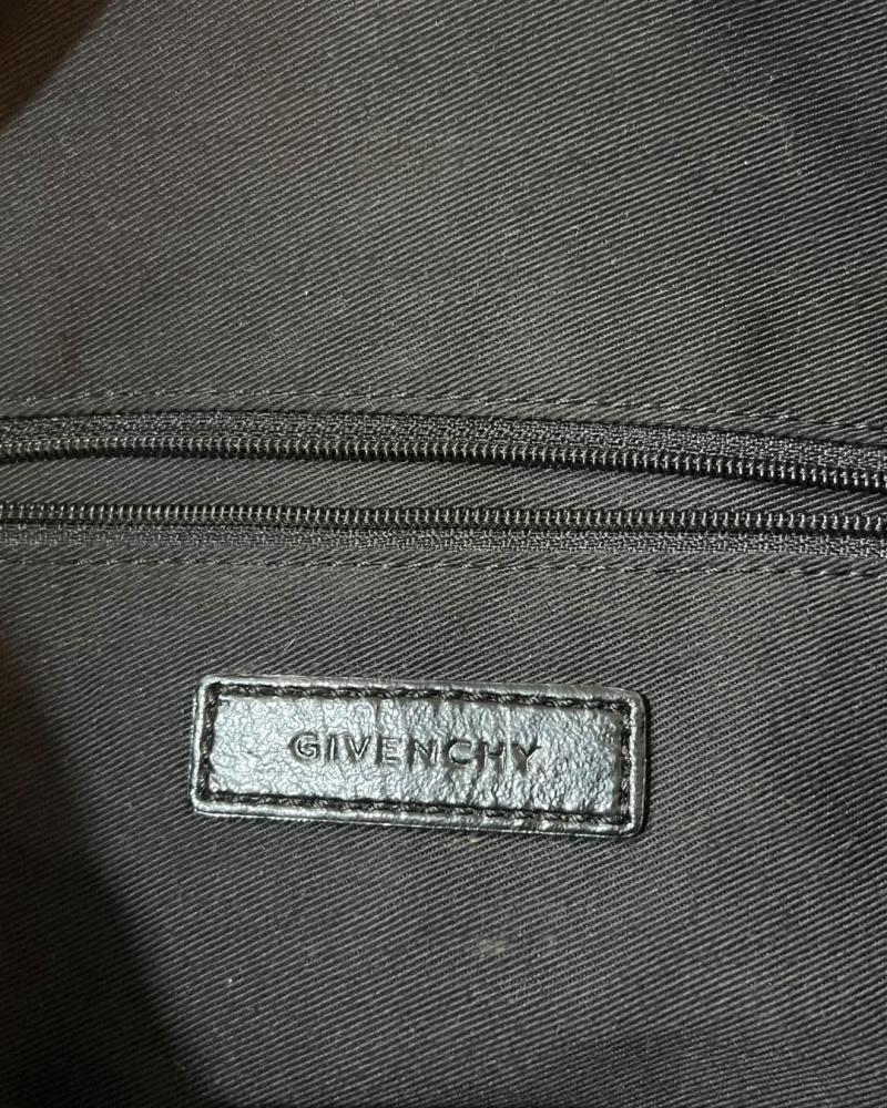 Givenchy Black Crinkled Leather Pocket Shoulder Bag