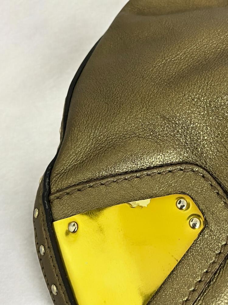 Burberry Gold Leather Hartley Hobo