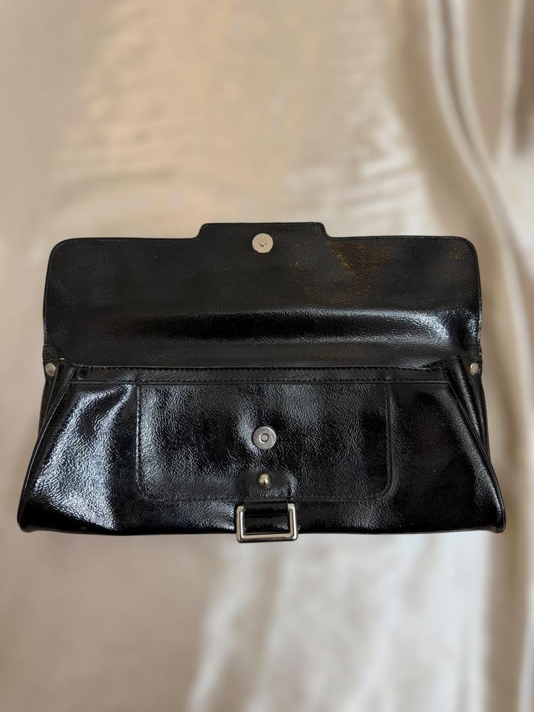 Guess Black Patent Clutch