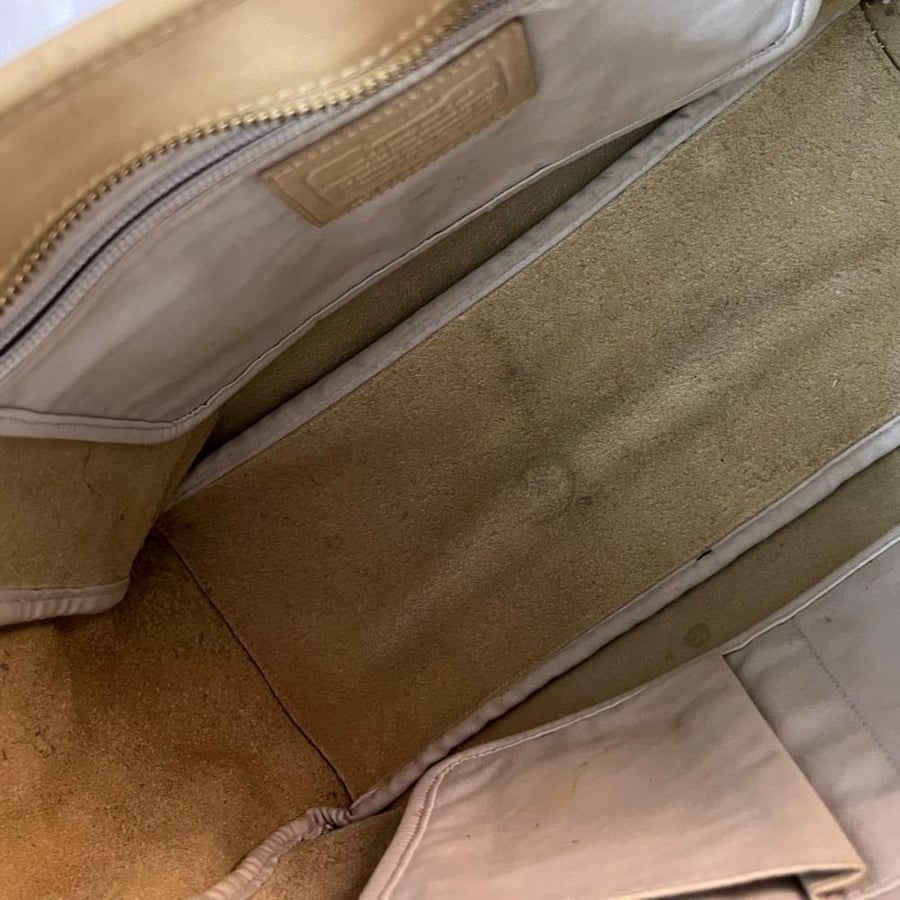 Coach Beige Leather Tote Bag