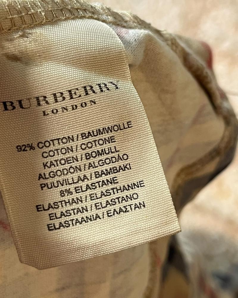 Burberry London Beige Classic Plaid Boatneck Top - Size XL