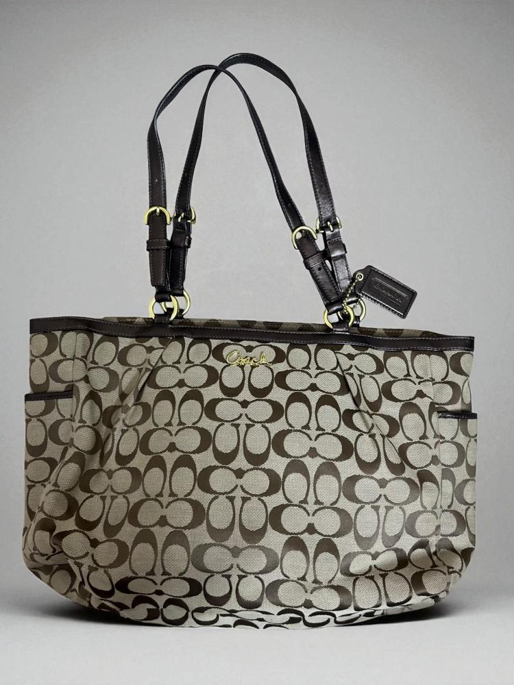 Coach Brown/Beige Zebra Print Canvas and Leather Madison Phoebe Shoulder Bag