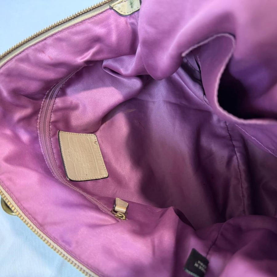 Coach Beige Monogrammed Satchel Bag