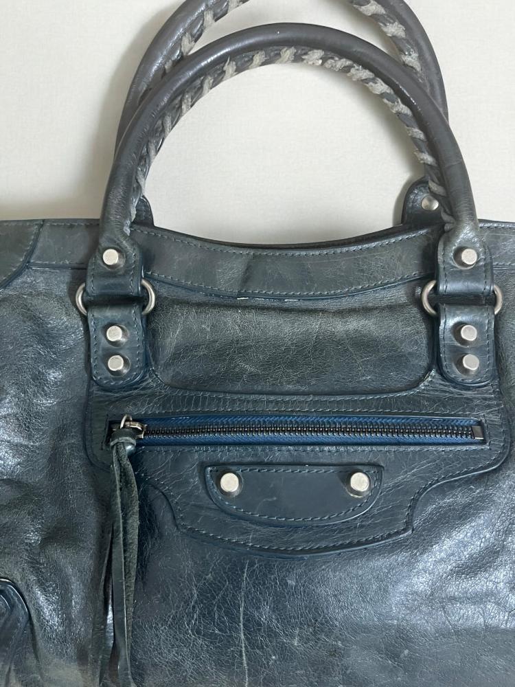 Balenciaga Classic City Leather Handbag Navy