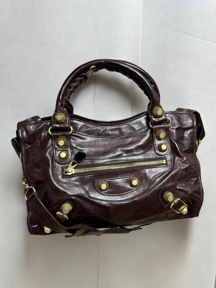 Balenciaga Charbon Leather GGH Classic City Tote
