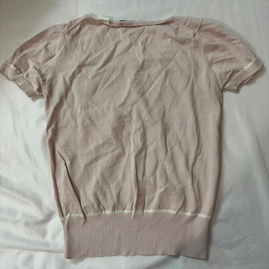 Natural Pink Short Sleeve Knit top -S