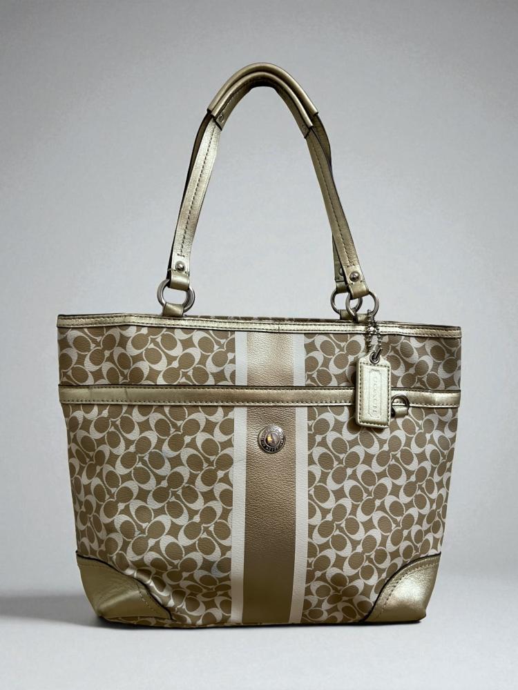 COACH Chelsea Heritage Stripe Gold Bag