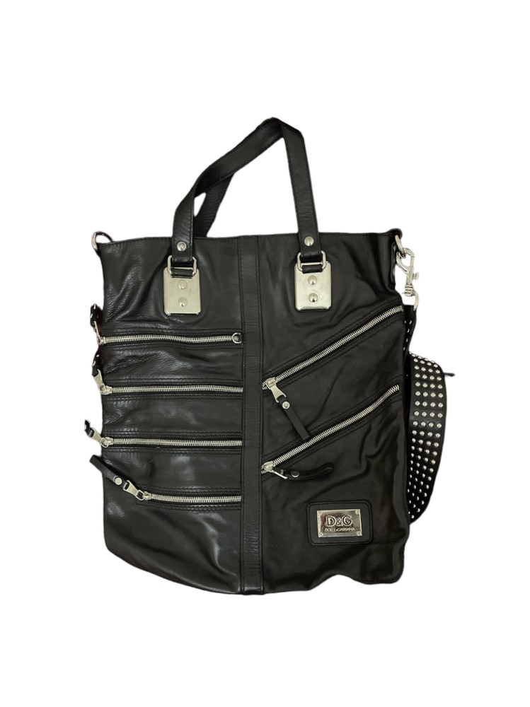 Dolce and Gabbana black leather bag