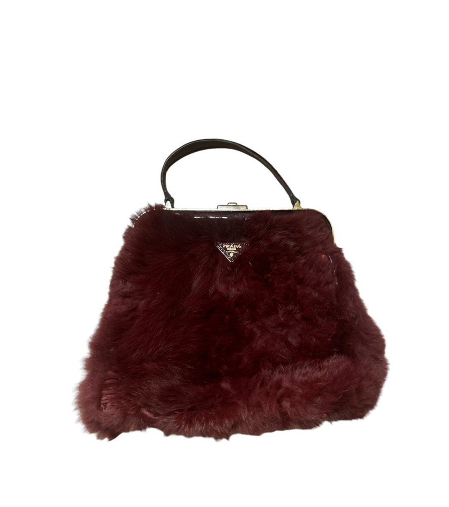 Prada Panier shearling larg bag in purple