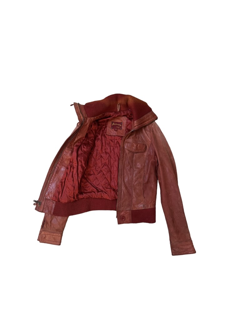 Vintage red leather jacket ,size :s