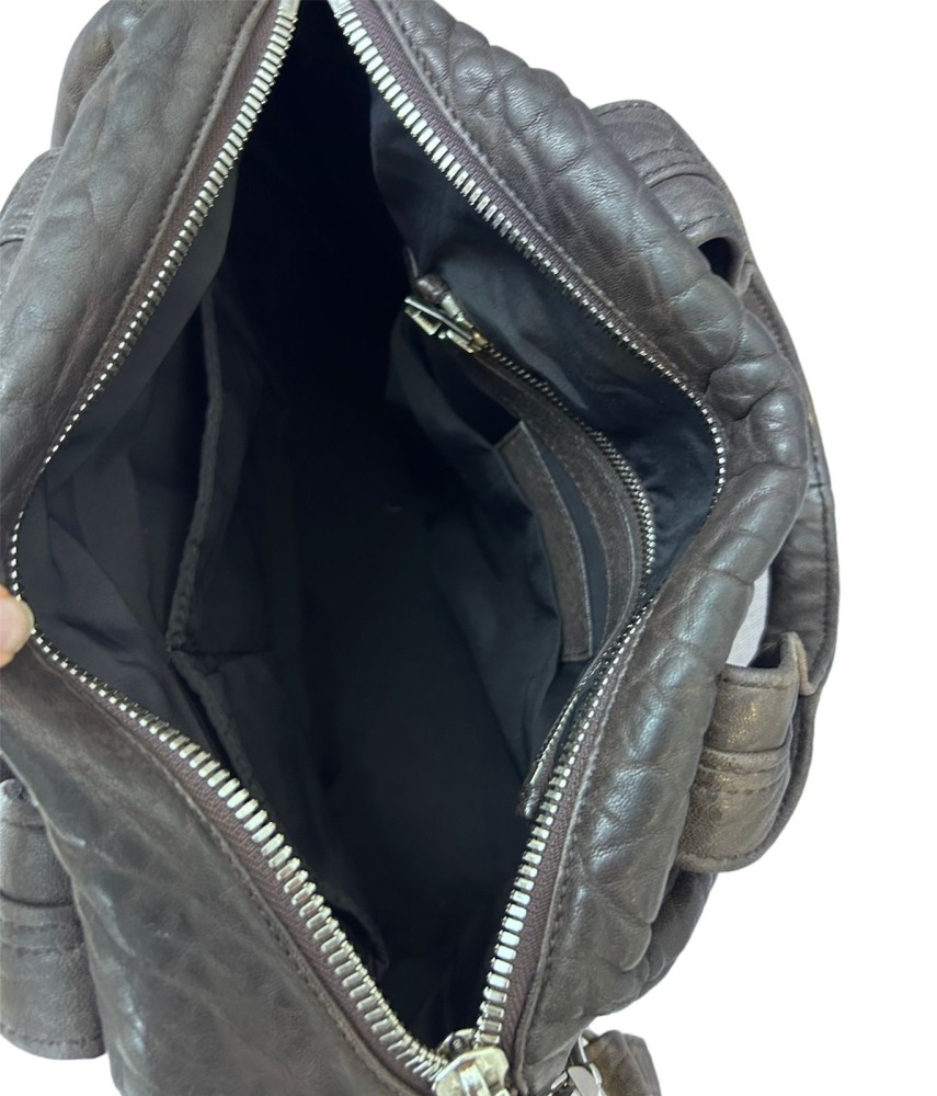 Alexander Wang Black Pebbled Leather Rocco Duffle Bag