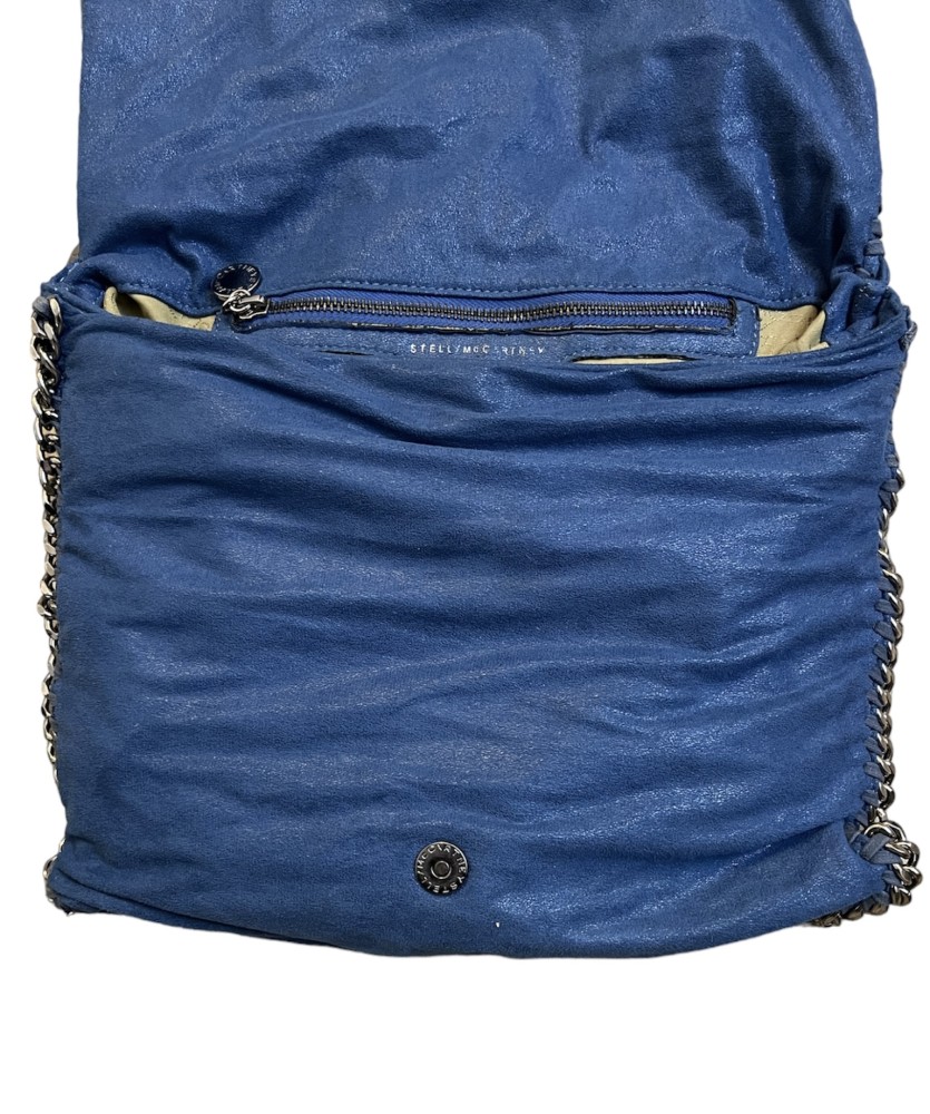 STELLA MCCARTNEY Shaggy Deer Falabella Fold Over Tote Royal Blue