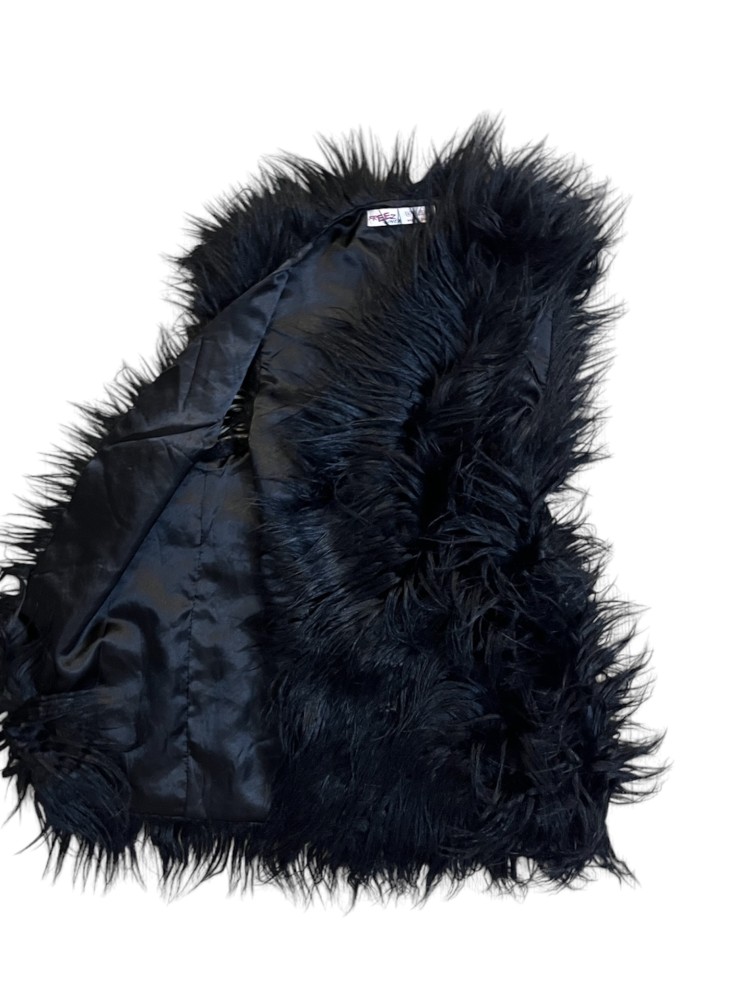 Black Faux Fur Vest  Size : M/L