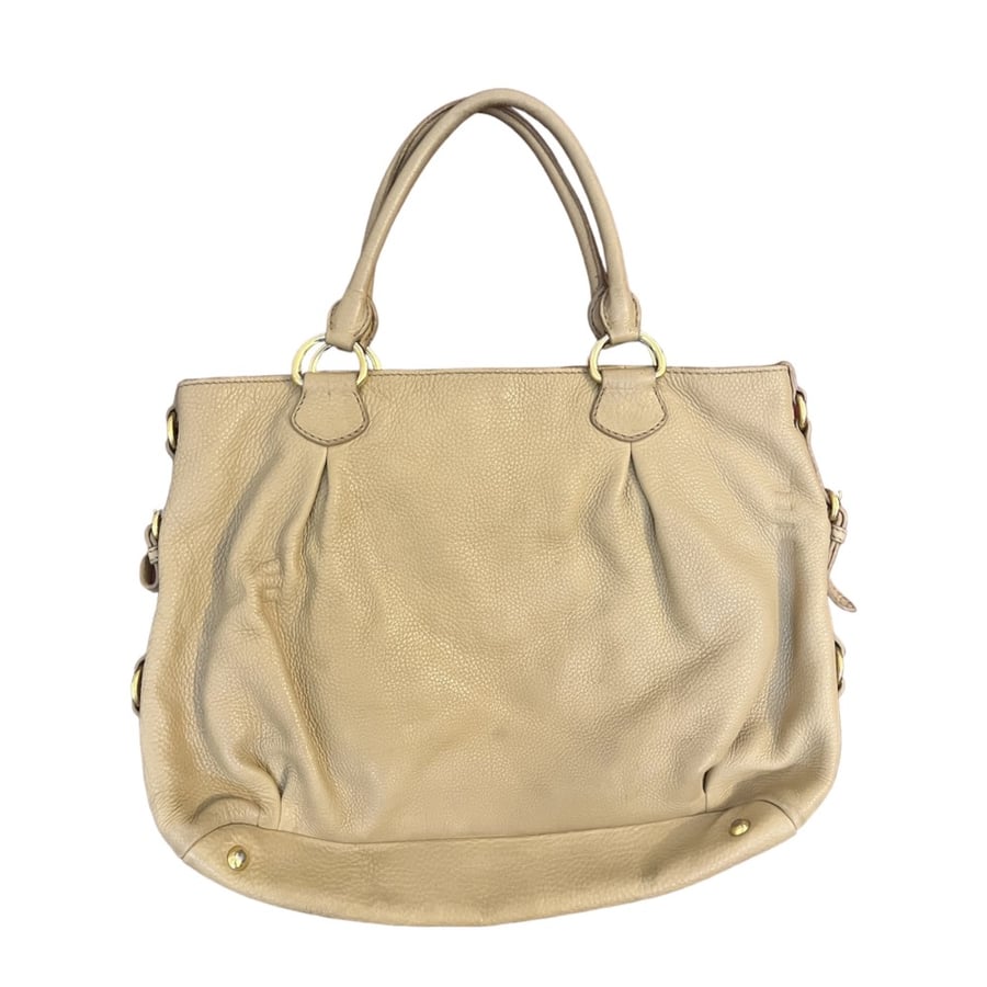 MIU MIU Beige Leather Top Handle Bag