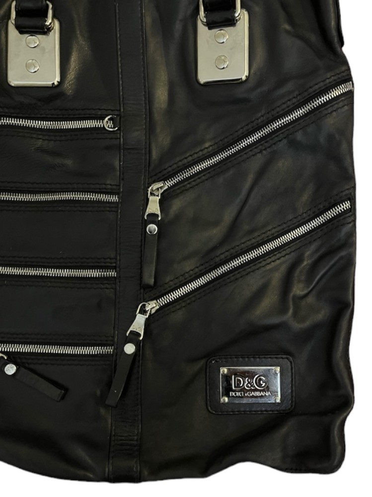 Dolce and Gabbana black leather bag