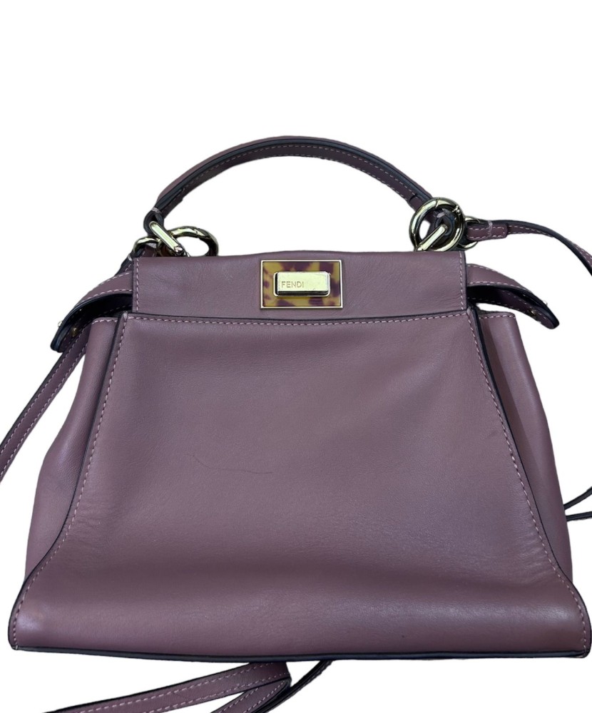 Fendi Leather small Peekaboo Top Handle Bag