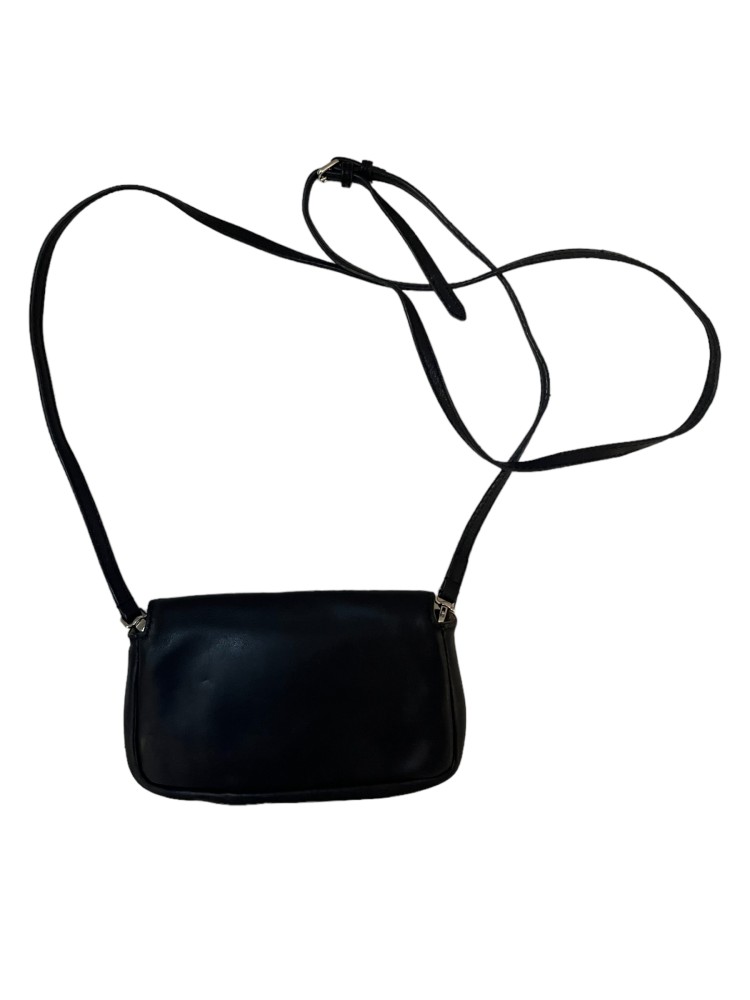 Fendi Black Leather and Fur Micro Monster Baguette Bag