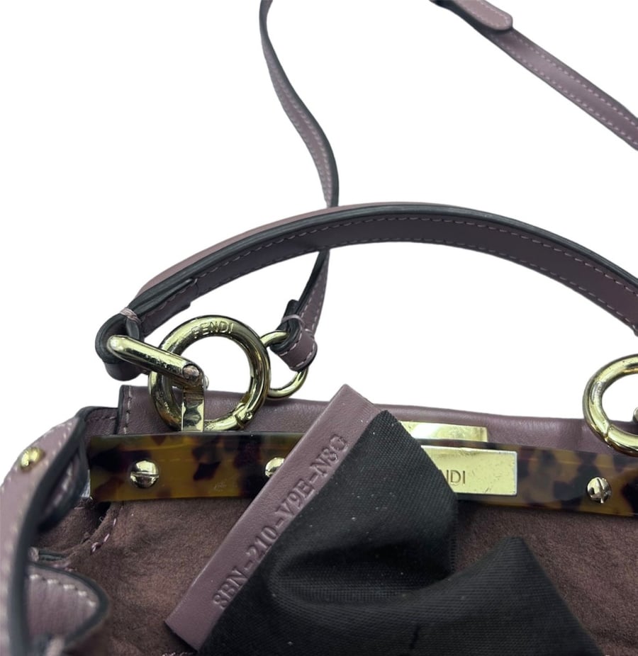 Fendi Leather small Peekaboo Top Handle Bag