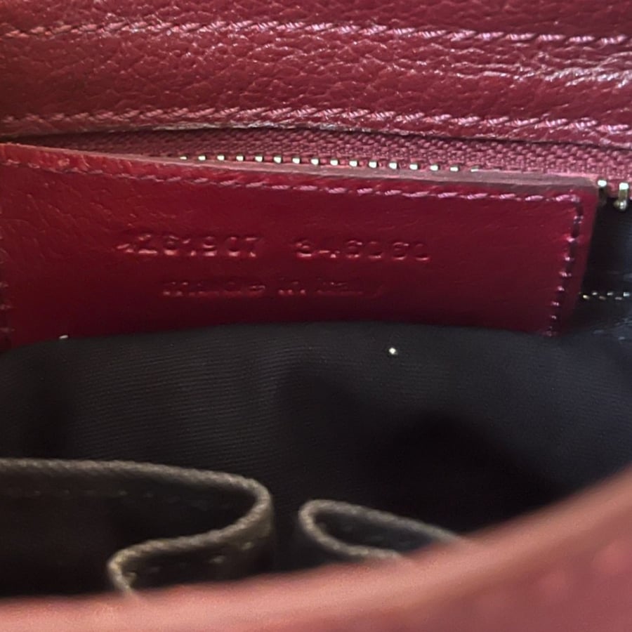 Balenciaga Red Leather Mini Classic Metallic Edge City Bag