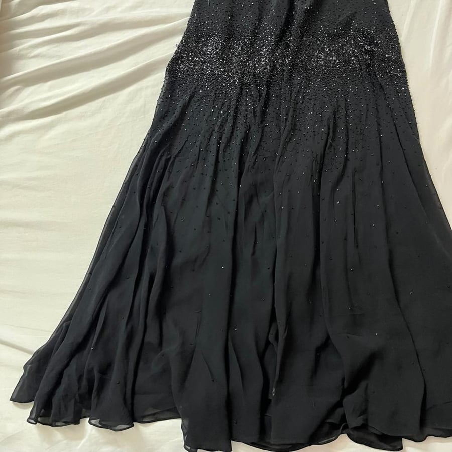 /Pinia Collection (B.D) Black Sequined Spaghetti Strap Evening Dress - Size  M