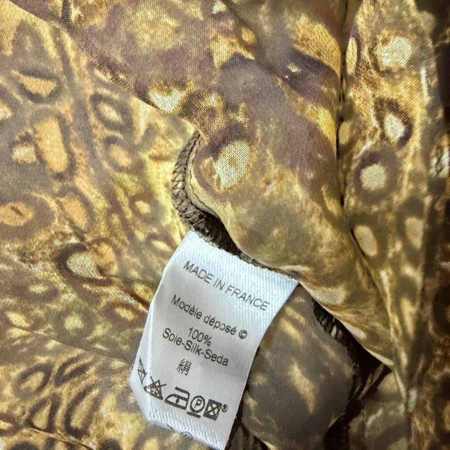 Kenzo Brown Animal Print Silk Wrap Top - Size 44