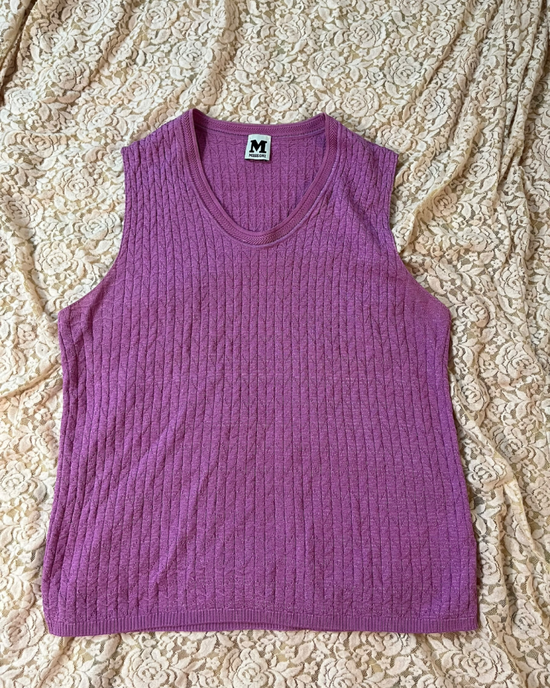 M Missoni Purple Cable Knit Vest a size L