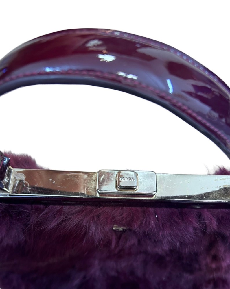 Prada Panier shearling larg bag in purple