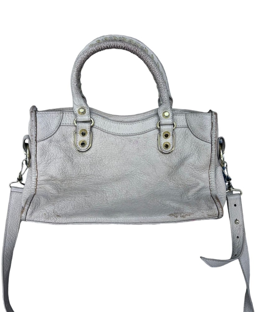 Balenciaga Grey Grey Mini Classic Metallic Edge City Tote bag