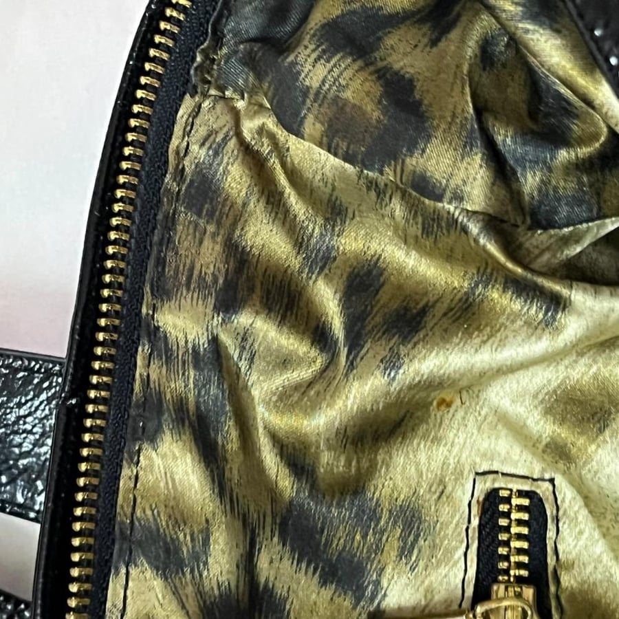 Dolce & Gabbana Black Patent Leather Studded Shoulder Bag