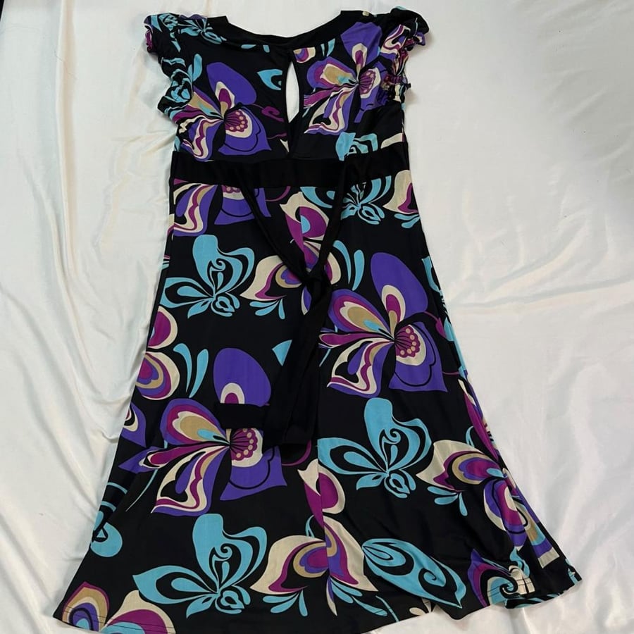 Sandro Ferrone Floral Print Short Sleeve Mini Dress - Size 48 -L