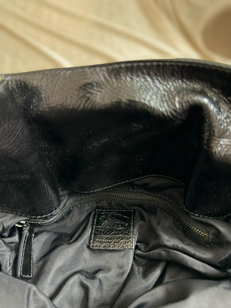 Burberry Black and Beige Checkered Bag