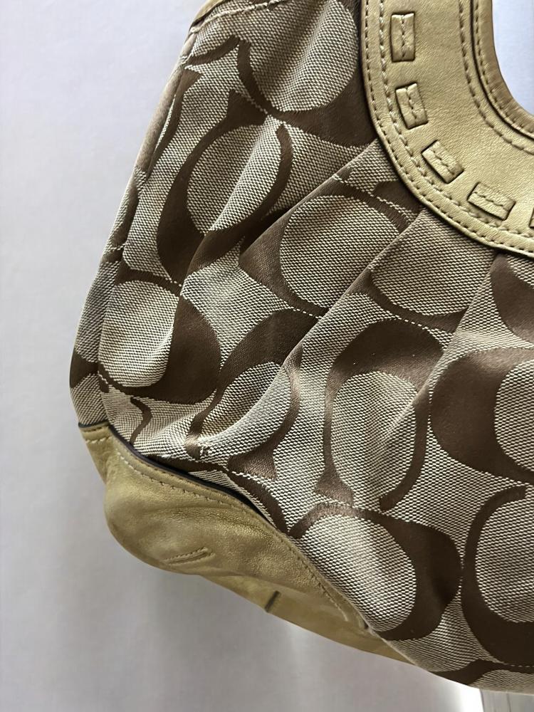 COACH Signature Ergo Pleated Satchel Shoulder Bag
