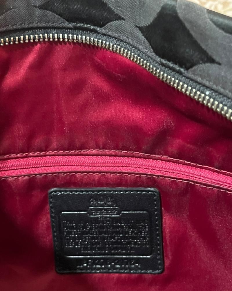Coach Black Monogram Canvas Shoulder Bag