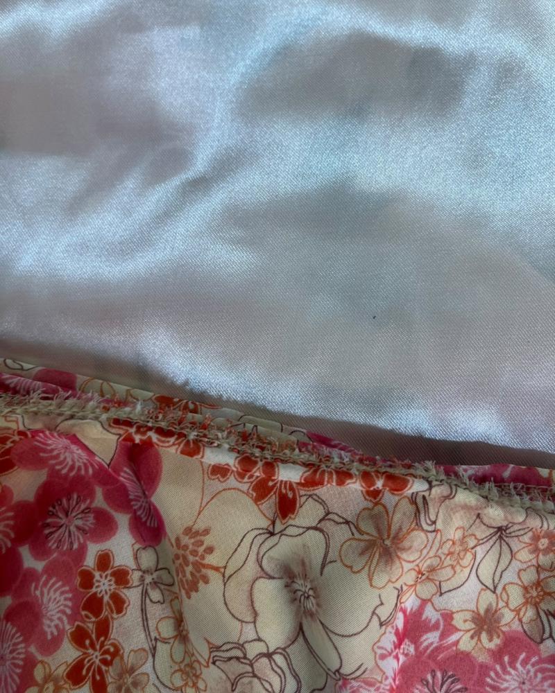 A. Byer Pink & Yellow Floral Midi Skirt - Size M